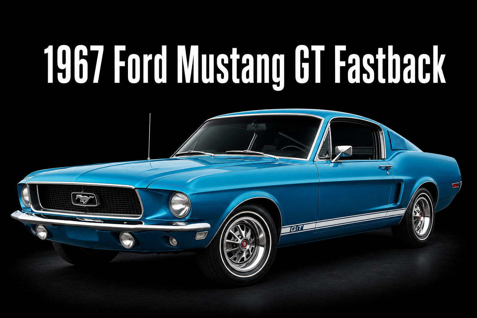 1967 Ford Mustang GT metal sign artwork